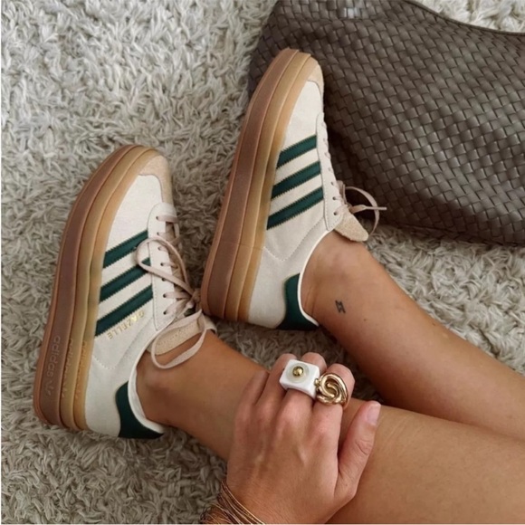 adidas Shoes - Adidas Gazelle Bold Platform Sneakers – Cream White / Collegiate Green – Size 7